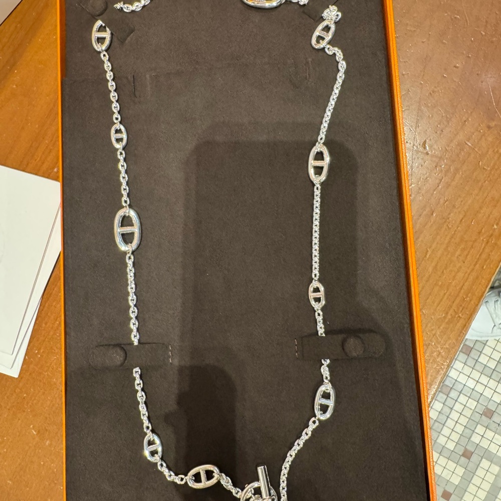 Hermes Silver Farandole Necklace 80cm nwb